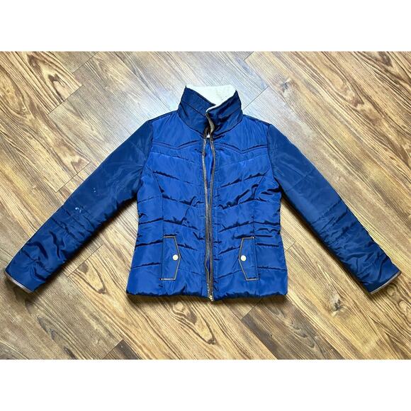 Miss London LONDON Girl’s/Women’s Navy Puffer Coat‎ SIZE(MEDIUM) - Picture 1 of 14